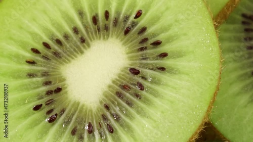 Close-up of sliced kiwi	
