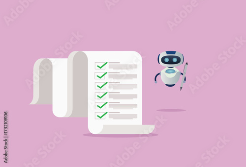 AI chatbot with online checklist for to-do list assistants task planning concept
