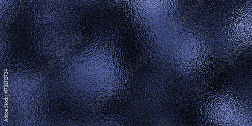 Abstract blurry blue dark background. Frosted glass effect. Platinum metallic texture. Water drops on glass.