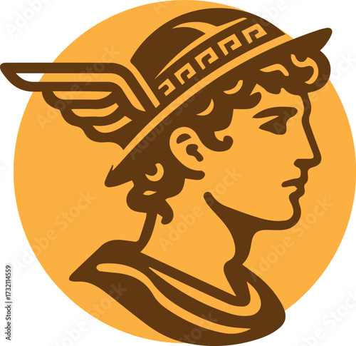 Symbol of the God Hermes with a Winged Cap