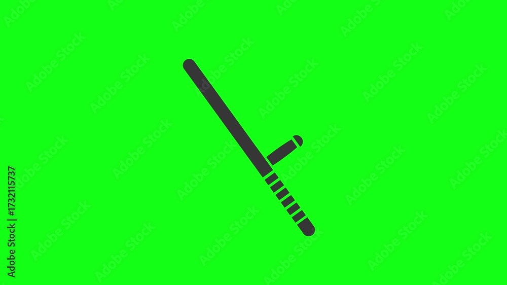 Baton Vector Graphics Police Riot Control Tool Green Screen Chroma Key ...