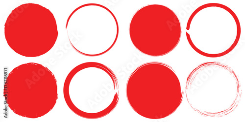 vector set of Blue grunge circle brush vector illustration. Abstract blue paint brushstroke circles pack. Set of blue brush circle. Set of circle, blue paint, ink, dirty brush strokes. rough brush 