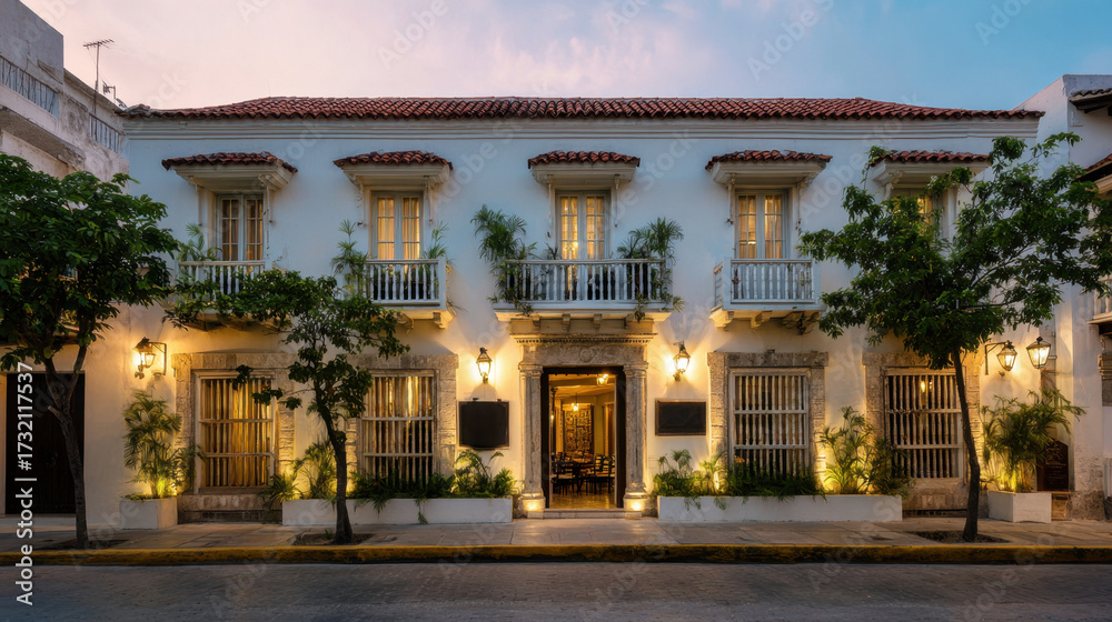 Obraz premium Cartagenas historic dusk view