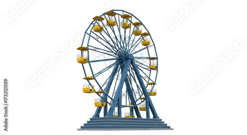 Foto Isolated Ferris wheel fairground attraction stands tall, a fun leisure experienc