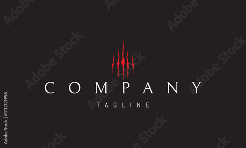 A vector red logo featuring an abstract image: a torn claw mark symbolizing wild power, primal strength, and raw energy.
