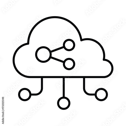 Cloud computing Vector Icon which can easily modify or edit