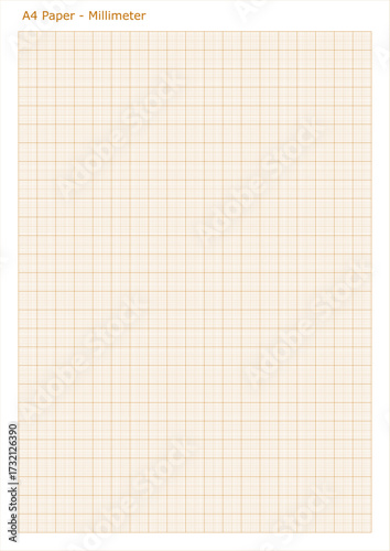 A4 graph paper grid. Seamless colorful template for design, measurement and architecture. Millimeter scale measuring line for architecture, engineering and technical drawings. Lined technical paper.