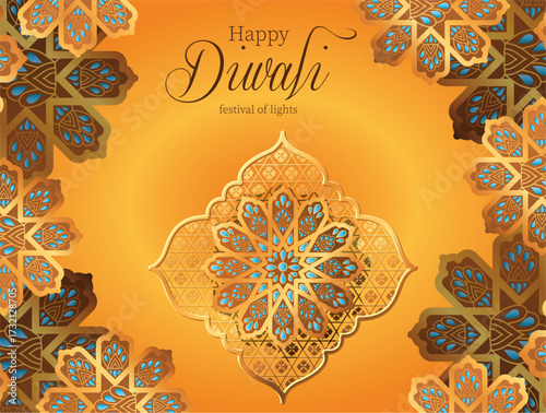 Happy diwali vector illustration greetings Card invitation 