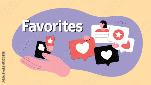 vector illustration of a favourites