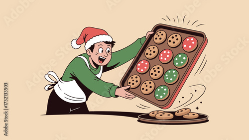 santa claus with christmas cookies