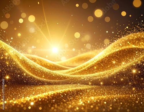 Golden, shimmering, textured waves