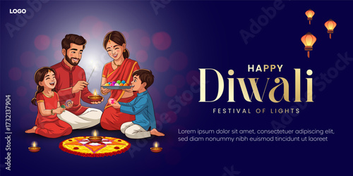 Diwali Festival Vector Design with Bright Colorful Patterns