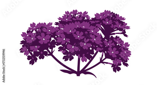 Stylized purple wildflower bouquet with dark shadows