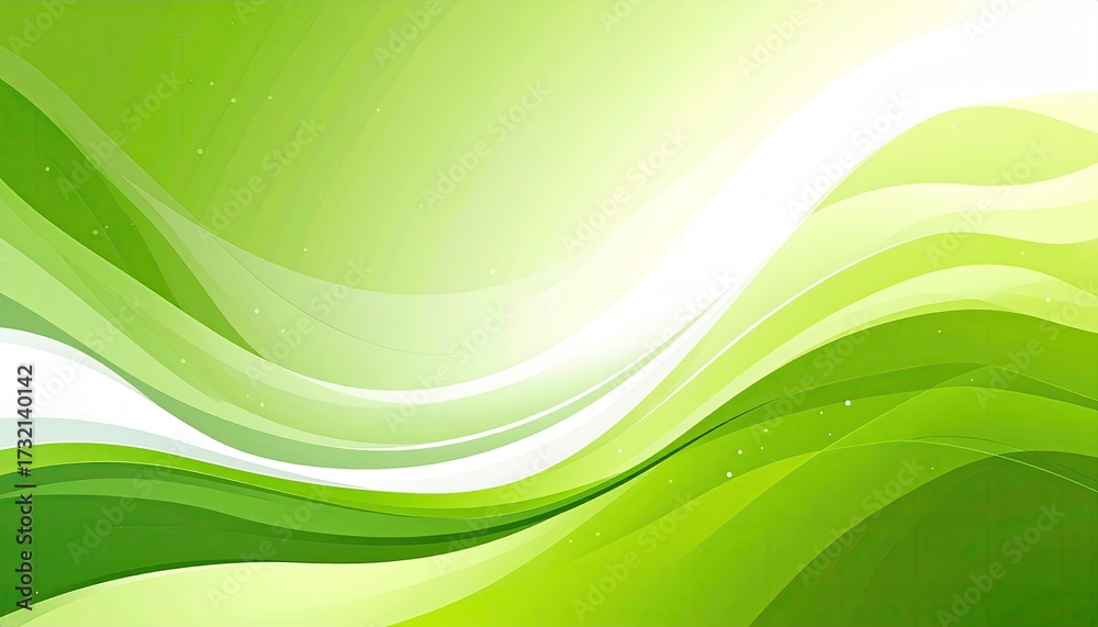Obraz premium Abstract wavy background in shades of green and white