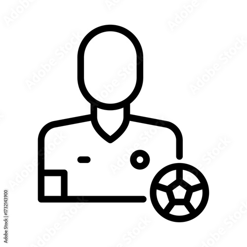 Goal scorer outline icon. striker black line illustration.