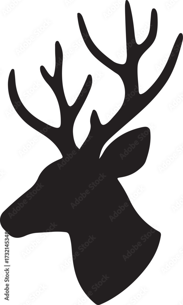 Naklejka premium deer head silhouette vector illustration