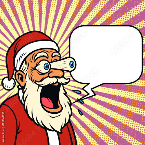 santa claus pop art  with speech bubble