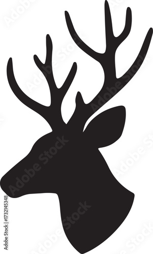 deer head silhouette vector illustration