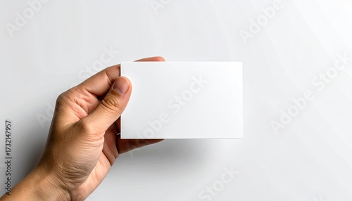 Hand holding blank white business card (4)