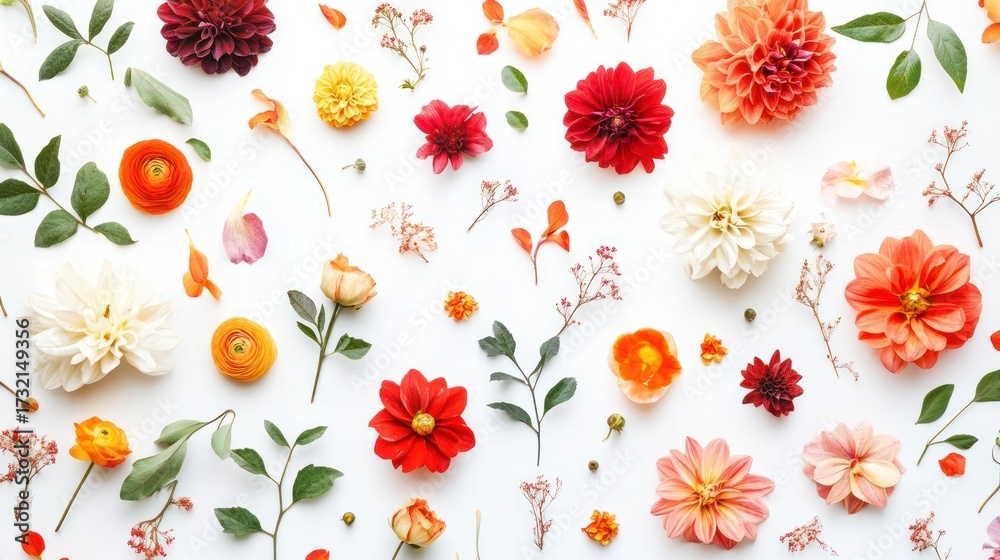 Obraz premium Floral pattern, various blooms