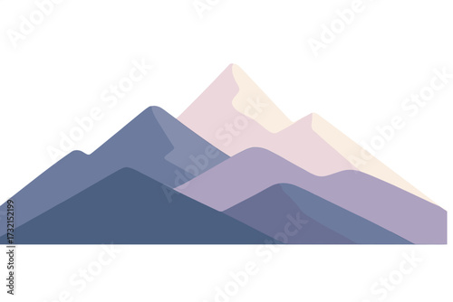 Abstract mountain range landscape with soft pastel colors and layered peaks creating a serene natural vista