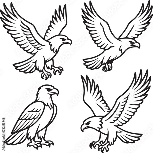 Line art eagles