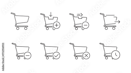 Hand drawn shopping cart icons for e-commerce and online shopping icons bundle vector