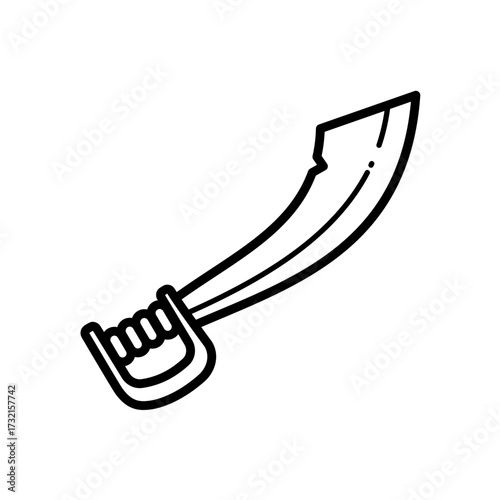 Single pirate cutlass saber or sword - vector icon