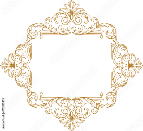 Ornate Gold Frame: Elegant Decorative Border