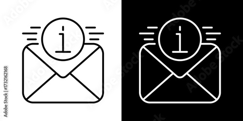 Information message email notification line icon. Important notice, faq, or customer support symbol for digital communication and web design