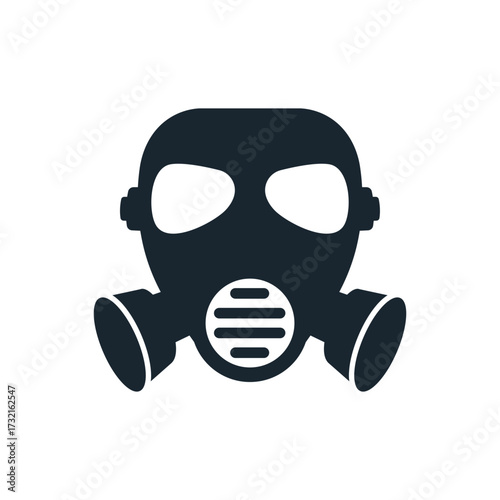 Black Flat Icon Gas Mask Respirator Safety