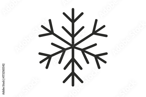 Snowflake symbol linear icon, vector cartoon illustration with transparent background, winter design element, cold weather, frost, ice crystal, seasonal decoration, ordered set