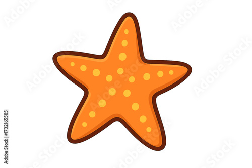 Starfish icon flat style vector cartoon illustration with transparent background orange sea star marine vacation symbol beach decor ocean wildlife design