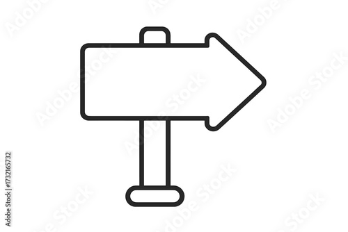 Territory navigation sign icon, linear vector illustration with transparent background, arrow direction symbol, location pointer, map marker, travel and wayfinding concept