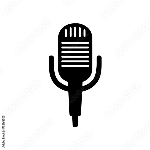 simple vector microphone clipart, icon, logo