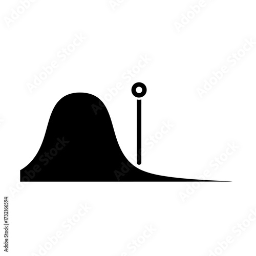 Normal Distribution Bell Curve Marker Statistics Icon