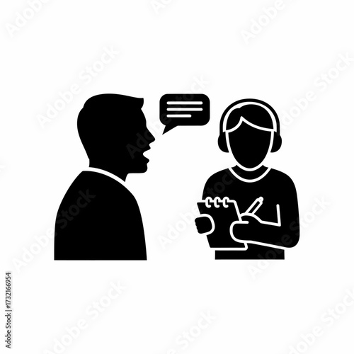 Interview Question Answer Journalist Reporting Icon