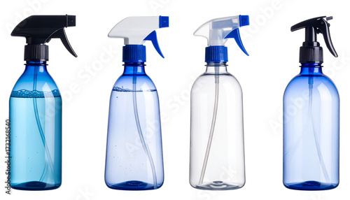 blue plastic bottle isolated on transparent background 
