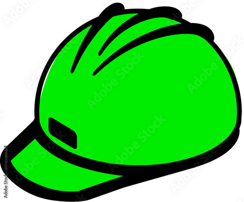 Bright yellow hard hat safety icon