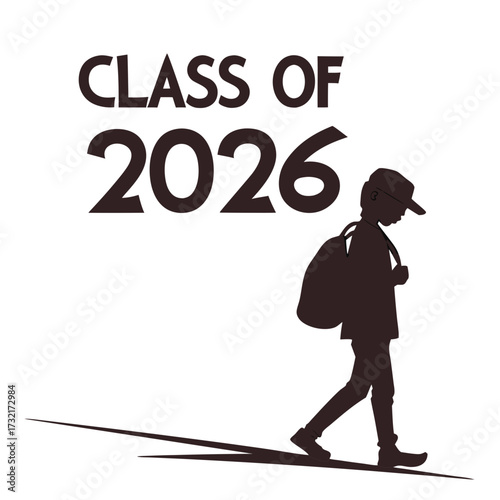 Silhouette of a student walking, class of 2026