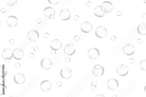 重なり合う白いシャボン玉が広がる抽象的な背景 | Abstract Background of Overlapping White Bubbles