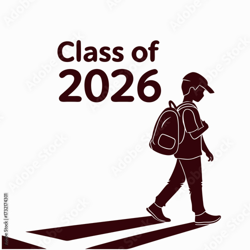 Class of 2026 student illustration with backpack