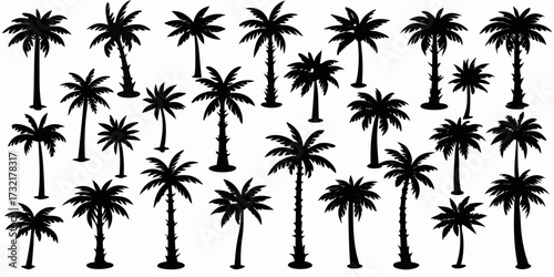 Black palm tree silhouettes in a repeating design