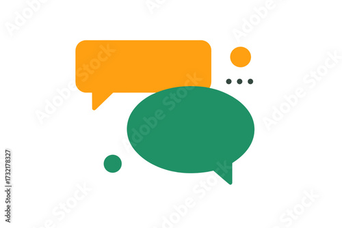 We are hiring recruitment background with open job vacancy message, employment opportunity label, vector illustration with colorful speech bubbles and chat icons for hiring campaigns