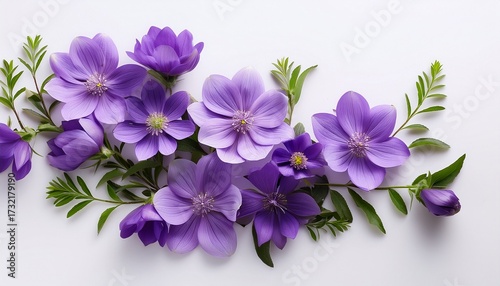 Purple Flowers On A White Background