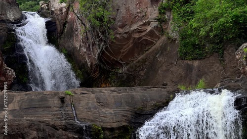 2nd  tiered  Chat trakan waterfall at chat trakan national park, phitsanulok, Thailand.