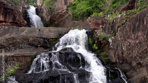 2nd  tiered  Chat trakan waterfall at chat trakan national park, phitsanulok, Thailand.