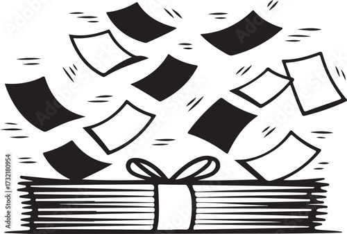 Pile Of Paper Documents Silhouette