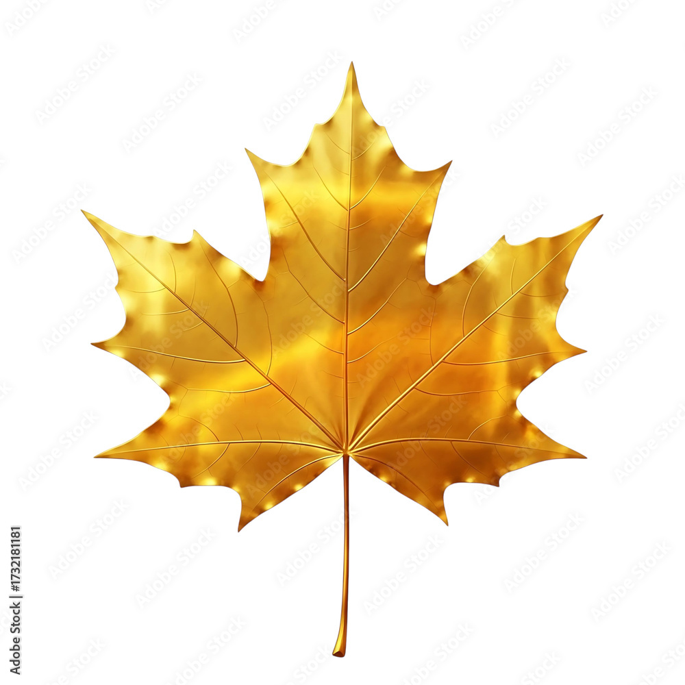 Obraz premium Golden maple leaf isolated on black background autumn season