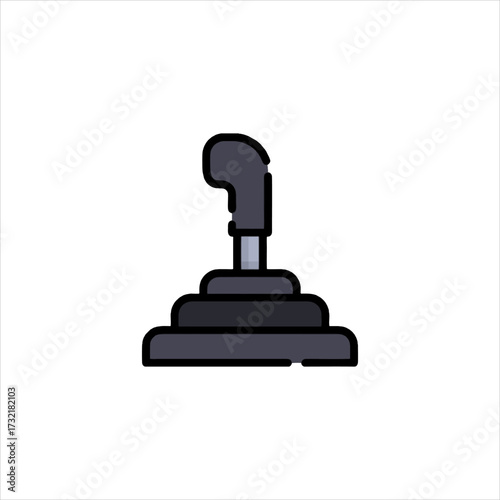 Gear stick controls the car's transmission, allowing the driver to select different gears for varying speeds and driving conditions, shown in a simple style.